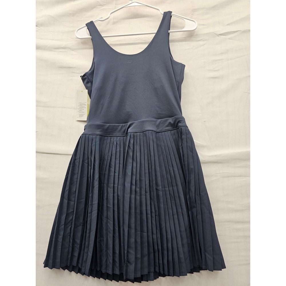 All in Motion Womens Pleated Active Dress Blue Polyester Blend Athletic Size S - Picture 2 of 5